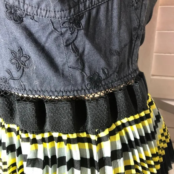 Free People Maxi Dress Striped Pleated boho fairy festival whimsigoth hippie M - Image 11