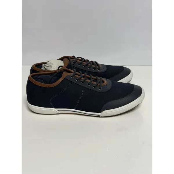 Aldo Mens Navy Blue Brown Round Toe Low Top Lace-Up Sneaker Shoes Size 8 New - Image 5