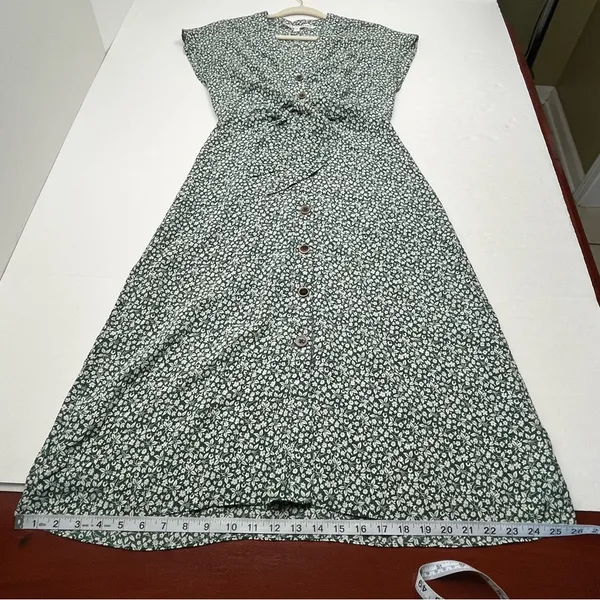 Veronica Beard Floral Giana Dress Green White Floral 100% Silk Size‎ 2 *FLAWED* - Image 13