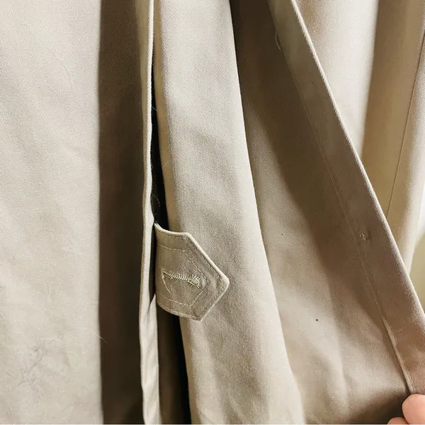 FoxRun by Lucien Padawer Vintage Trench Coat Beige Khaki Long Double Breasted 12 - Image 8