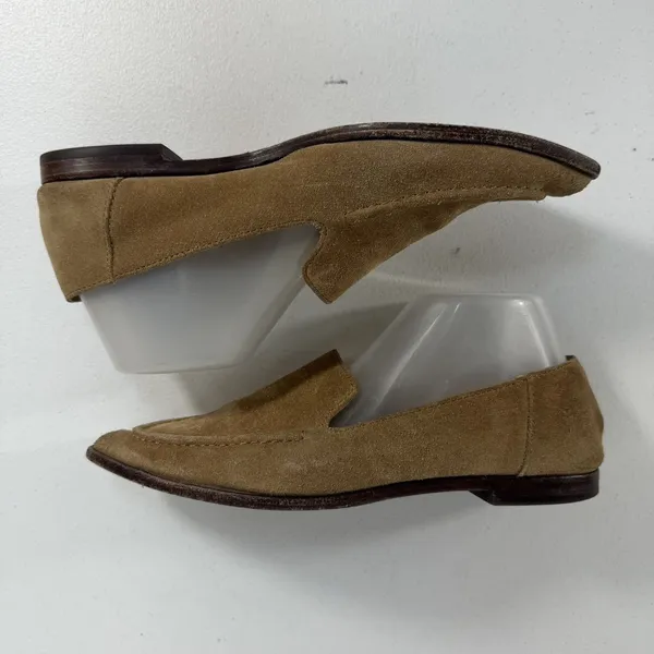 Frye Sz‎ 7.5 Loafer Suede Leather Kenzie Mic Stitch Pointed Toe Shoes Beige Tan - Image 4