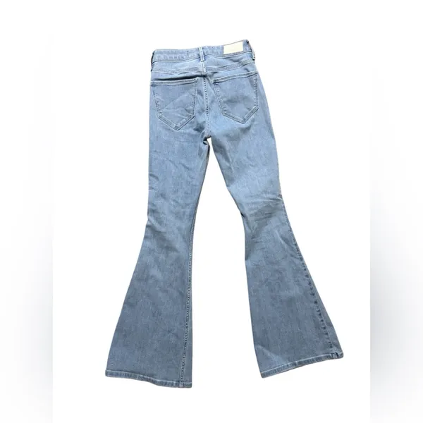 Hollister High Rise Flare Split Hem Medium Wash Jeans Y2K Women’s Size 24 L 29 - Image 4