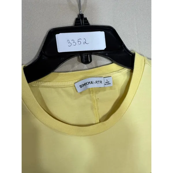 SIMKHAI Sara yellow tie waist T-Shirt Dress Large - Image 2