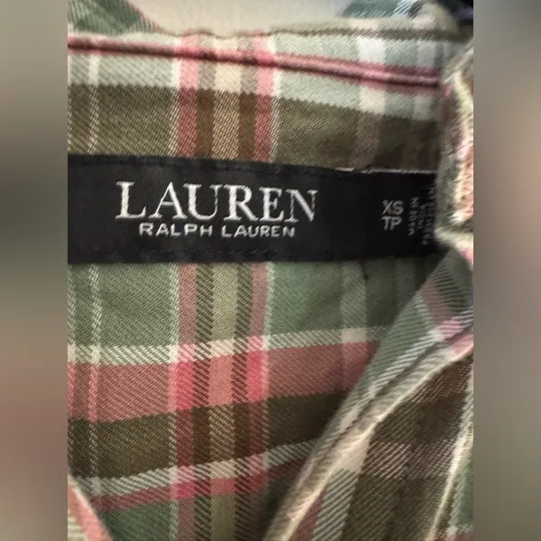 Ralph Lauren Black Label Plaid 100% Cotton Button Up Shirt Size XS - Image 2
