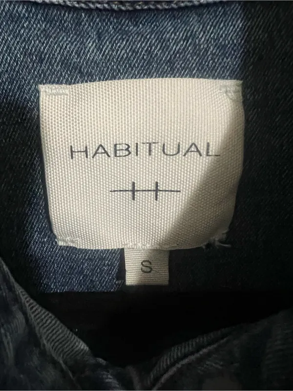 Habitual Dark Blue Denim Button-Front Dress - Image 3