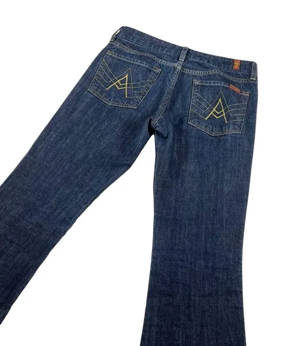 7 For all Mankind A Pocket Denim Flare Hems Jeans Y2K - Image 7