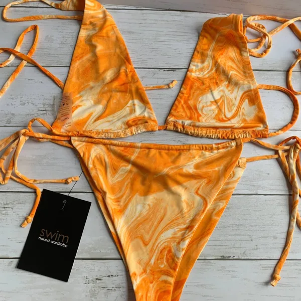 NWT‎ Naked Wardrobe Bikini Set in Orange Swirl - Image 7