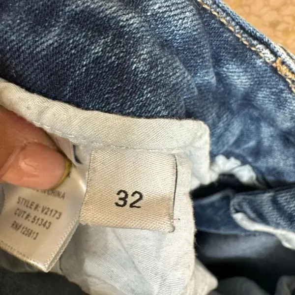 Vervet Darker Blue High Rise Raw Hem Ankle Cropped Stretchy Jeans 32 - Image 4