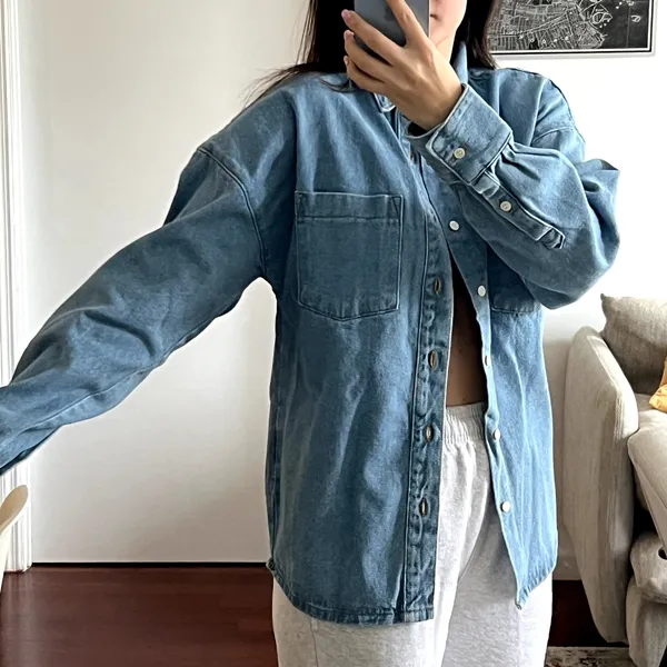Yellow the label Yelabel Denim button down shirt blue size XS New - Image 3
