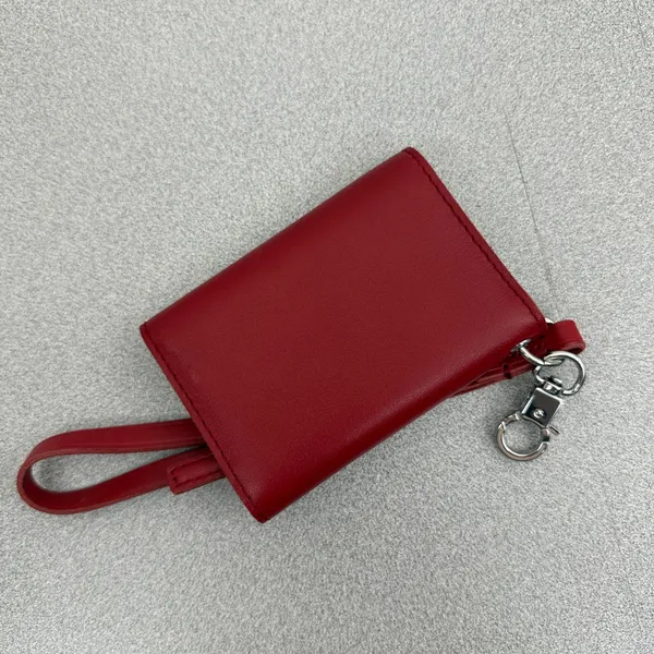 Madewell Wallet Womens OS Red Leather Wristlet Snap Closure Small Bifold Classic - Image 2