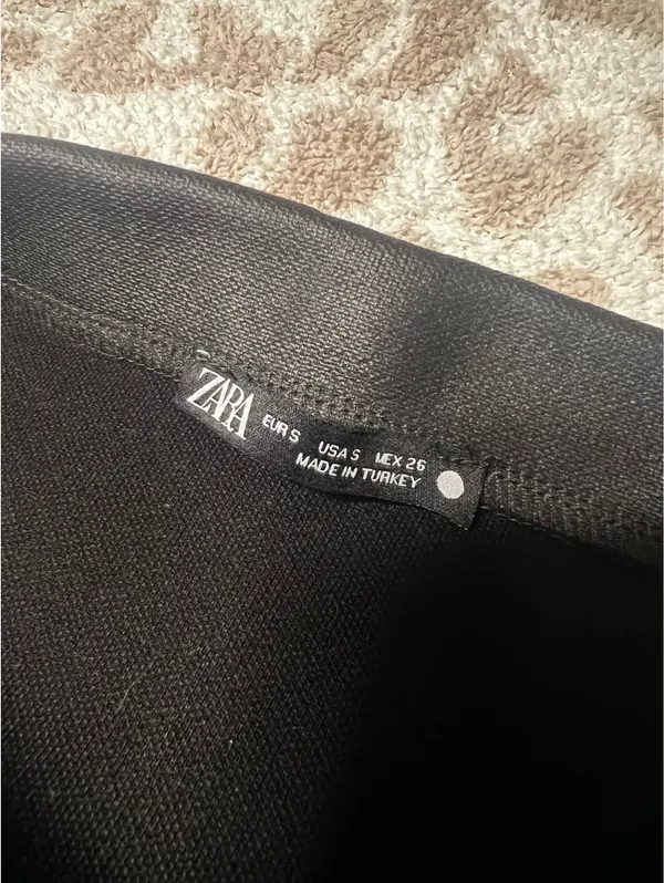 ZARA Black Mini Skirt Leather Faux - Image 3