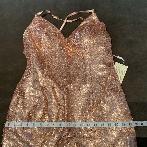 Women’s Pink Fully Sequined Mermaid Style Prom Party Dress Size 12 NWT - Image 7