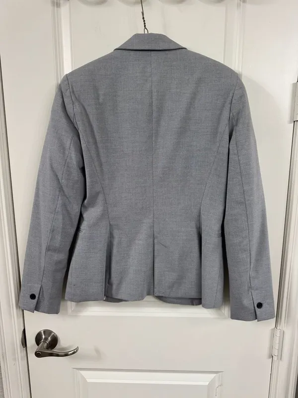 ZARA BASIC COLLECTION Grey One-Button Structured Blazer Size 4 - Image 4
