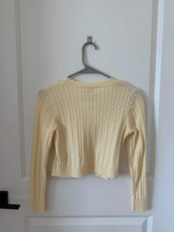 Pink Rose Light Yellow Cardigan - Image 5