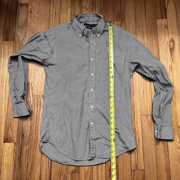 Polo Ralph Lauren Shirt Men Small Slim Black White Striped Button Down - Image 6