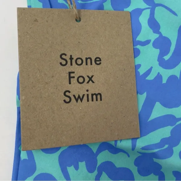 Stone Fox Swim Sumatra Bikini‎ Bottom Ocean Bloom Blue High Rise Cheeky Size XS - Image 8