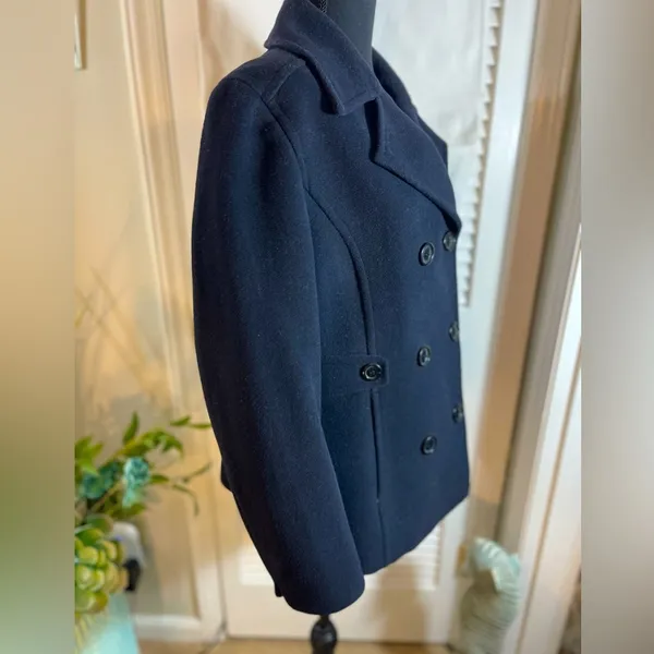 St Johns Bay Women’s Wool Pea Coat in Dark Navy - Image 2