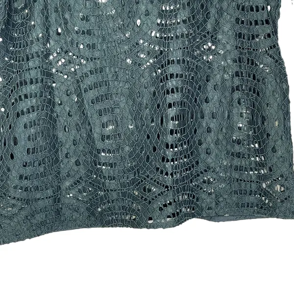 Ann Taylor Lace Top Blouse Size Small Green SS Womens Nylon Polyester Cotton‎ - Image 5
