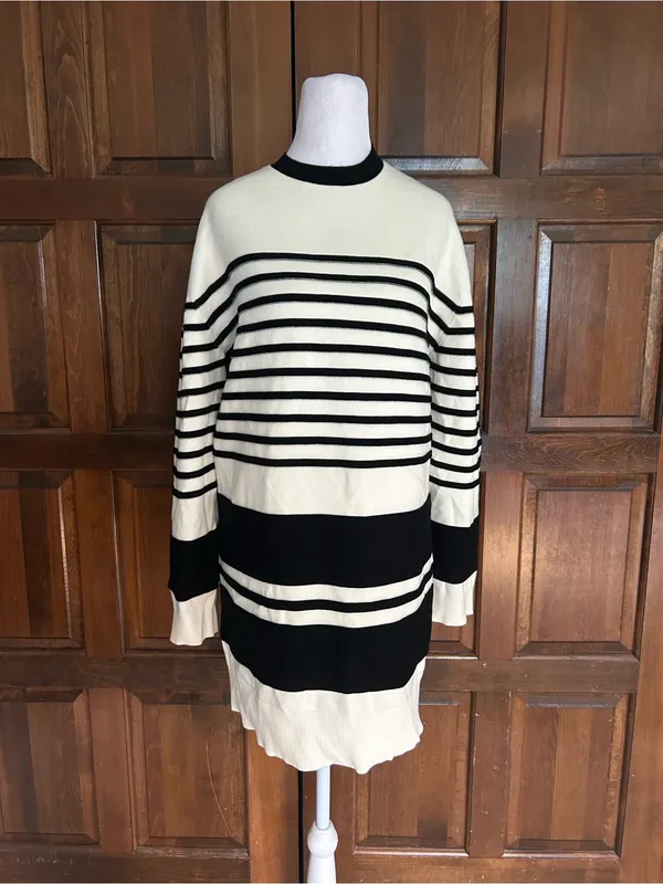 Lovers and Friends Aurora Striped Sweater Dress Black White Women's Size XS - Image 3