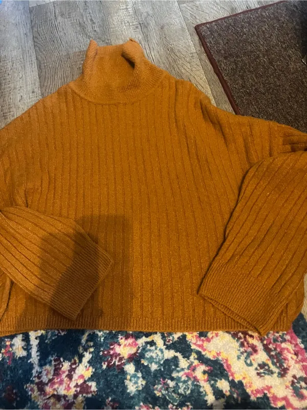 ASOS Women’s Ribbed Turtleneck Sweater - Rust - Image 3
