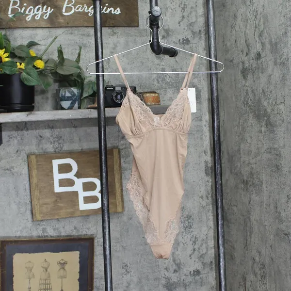 NWT b.temptd Womens Always Composed Bodysuit Lace Trim 936223 Roebuck Brown S - Image 3