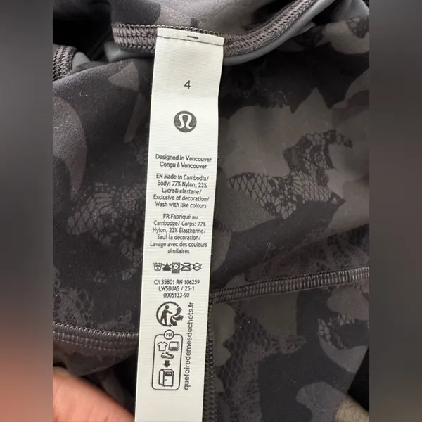 Lululemon Wunder Train High-Rise Tight 28" Hidden Heritage Lace Black size 4 - Image 8