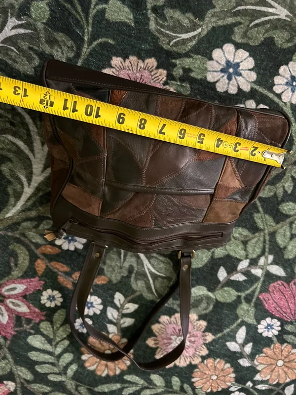 Leather patchwork purse Brown - Image 14