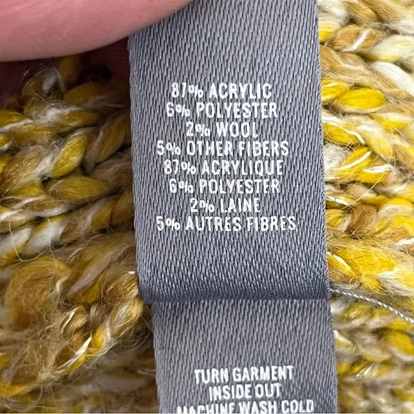 Women's Aerie Opens Front Waterfall Cardigan Size Medium Yellow, Tan‎ & White - Image 4