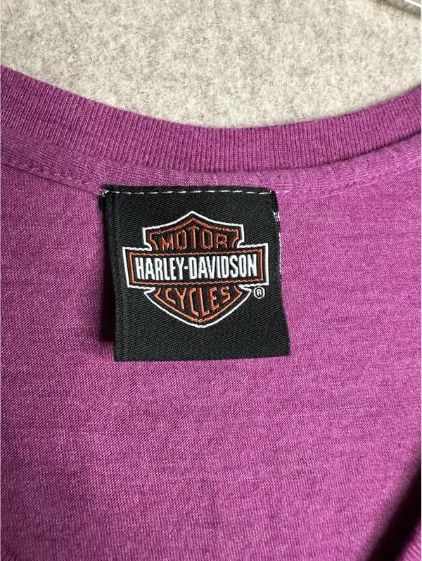Harley Davidson Purple Bling Women's Large Short Sleeve Las Vegas 2015 - Image 2