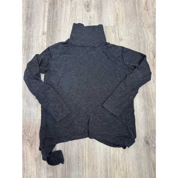 WE THE FREE Charcoal Grey Turtleneck Open Back/Tie back‎ Long Sleeve Size Large - Image 2