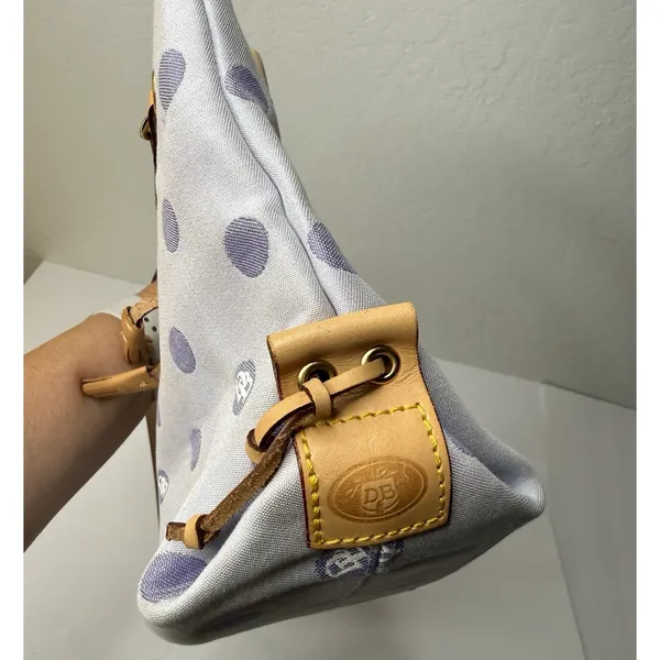 Dooney & Bourke Purple Small Tulip Tassel Polka‎ Dot Purse Handbag Chic Cute Y2K - Image 11