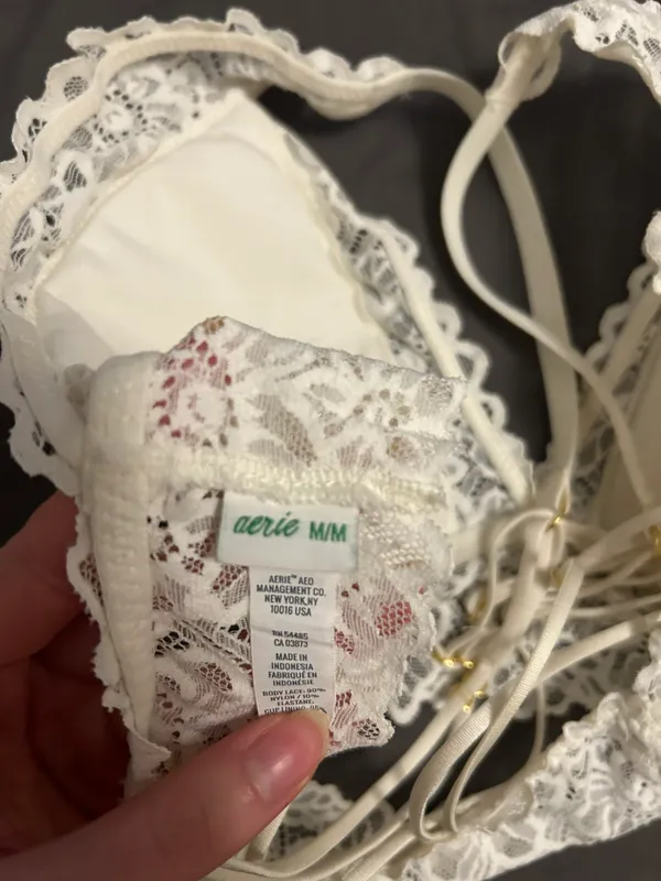 Aerie White Laced Bralette - Image 3