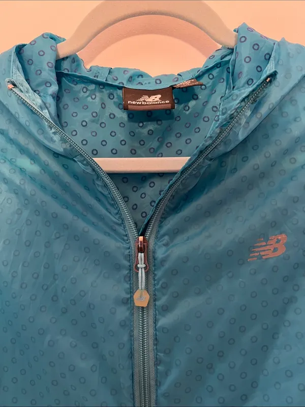 New Balance Turquoise Hooded Running Jacket - Image 3