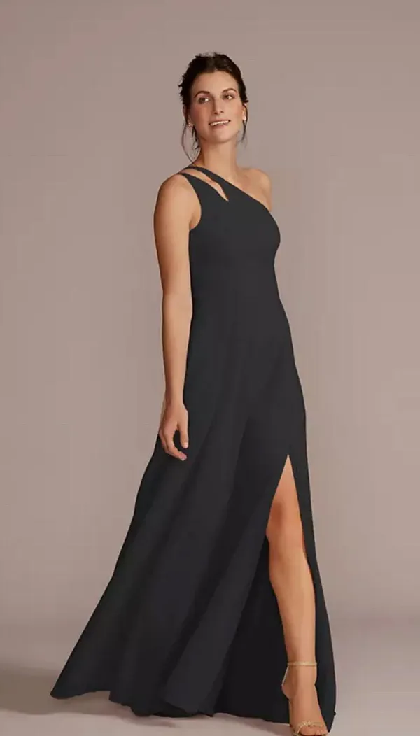 David's Bridal One Shoulder Bridesmaid Dress - Image 2
