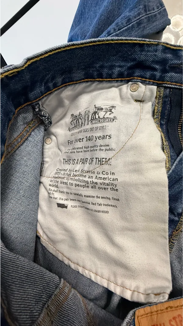 Levi's 505 Regular Fit Straight Leg Jeans Blue Denim W32 L34 Vintage Aesthetic - Image 11