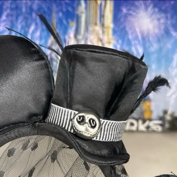 Disney parks Jack Skellington top hat & veil Minnie Mouse ears - Image 2