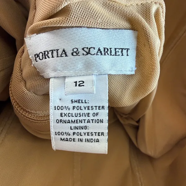 Portia and Scarlett Gold Beaded Sequin Crystal Formal Dress Size 12 NWT - Image 11