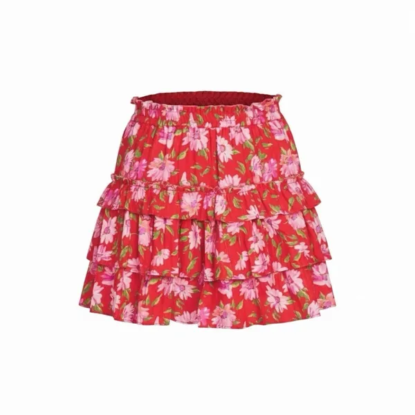 LoveShackFancy Mambo Red Mini Skirt XS NWT Lined Coquette Feminine MSRP $345 - Image 8