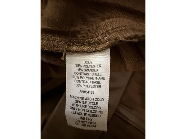 Marc New York Size M Brown Pleated Faux Leather Midi Skirt - Image 11