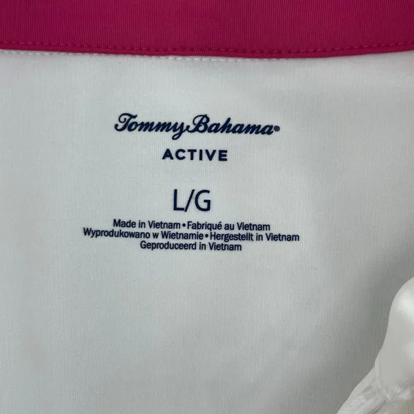 Tommy Bahama Active White Short Sleeve 1/4 Zip Golf Tennis Polo Shirt Large - Image 6