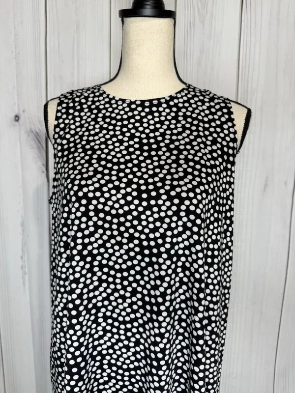 Annalee + Hope Women's Black White Sleeveless Dress Size Large Polka Dot - Image 2