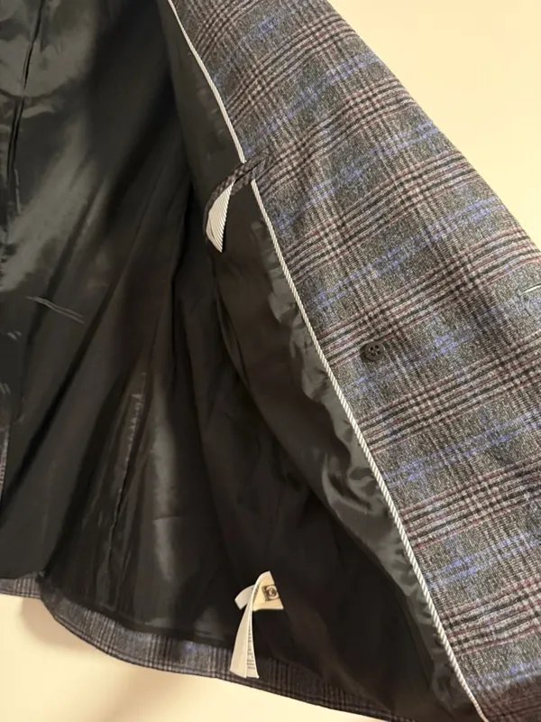 Madewell The Rosedale Blazer Women's 8 Gray Blue Plaid Wool Blend Jacket Classic - Image 7