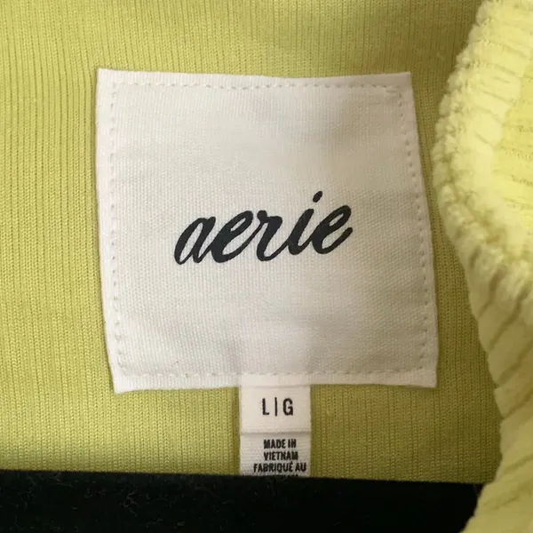 NWT Aerie Corduroy Ribbed Zip‎ Up Bomber Jacket in Neon Green - Image 3