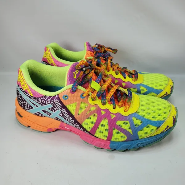 ASICS Gel-Noosa Tri 9 Running Shoes Women 6 Multicolor Neon T458N Retro Rare - Image 3