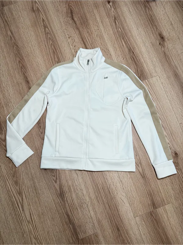 Lauren Active Ralph Lauren Cream Track Jacket Womens S Y2K Full Zip Mock Neck - Image 2