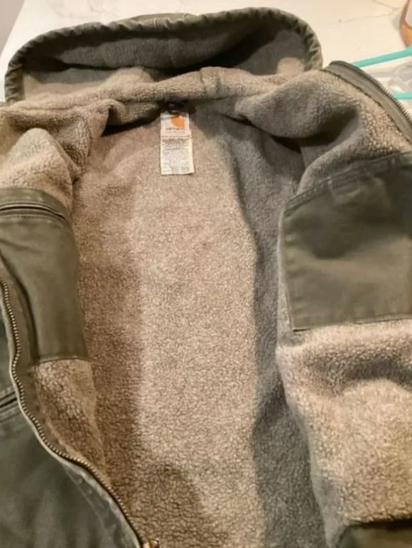 Carhartt Womens Sierra Jacket Sz M Sherpa Lining Olive Moss Vintage - Image 8