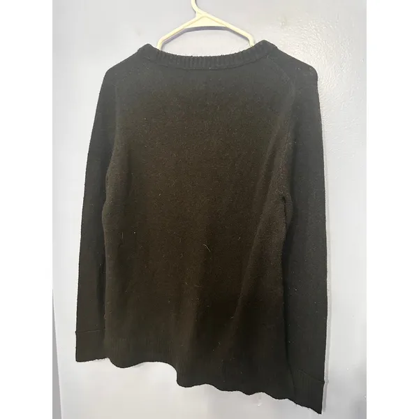 J.Crew Womens Black Extra Soft Wool Blend Crewneck Classic Fit‎ Sweater Medium - Image 3