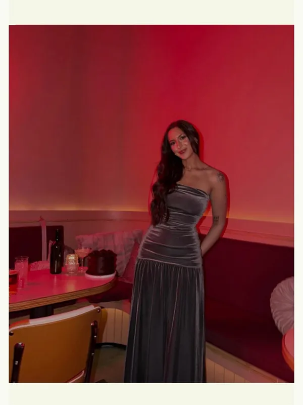 Line & Dot Kiki Strapless Velvet Maxi Dress - Image 2