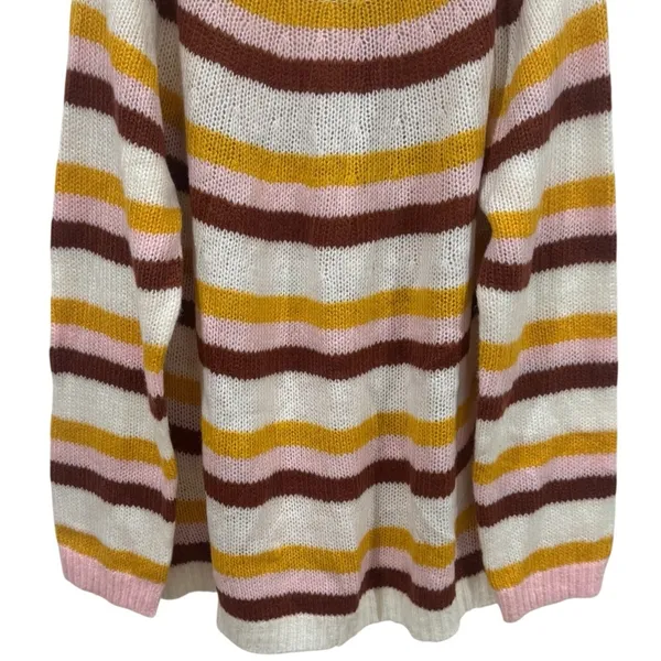 NEW Andree by Unit Striped Cozy Spring Knit Sweater‎ Artsy Garden Size 1X - Image 4