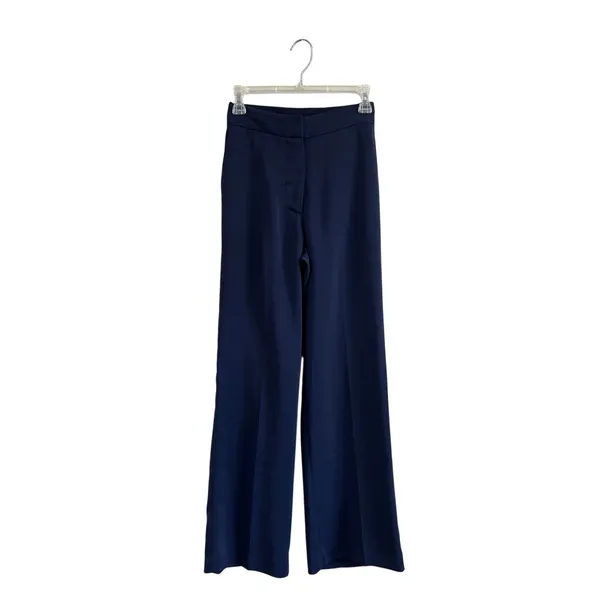 Quince Navy Stretch Crepe Trouser Pants Tailored‎ Work Office Chic Size 0 - Image 2
